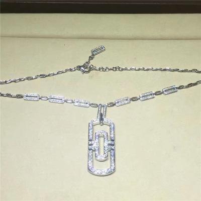 China Full Pavé Diamond Luxury Diamond Jewelry Luxury Jewelry Parentesi Nceklace 18K White Gold for sale