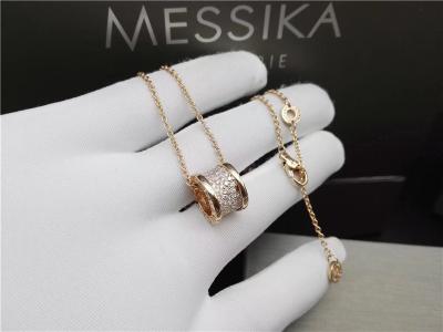 China 18K Yellow Gold Luxury Jewelry B Zero1 Necklace With Small Diamonds 100% Handmade for sale