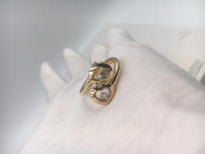中国 型の約束のChopardの幸せなカーブはダイヤモンドが付いている18kイエロー・ゴールドを鳴らします 販売のため