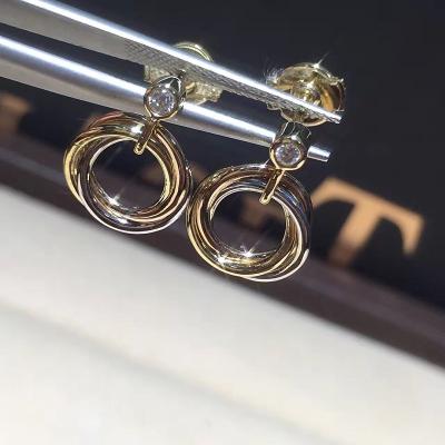 China Trinity Earrings High End Custom Jewelry With Three Interlaced Bands for sale