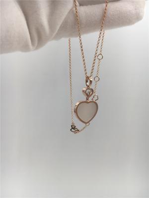 China Women'S Natural Diamond Heart Pendant 18K Gold 45cm Length With Handmade for sale