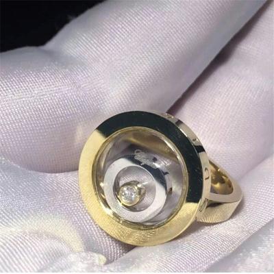 Κίνα 18K χρυσό δαχτυλίδι πνευμάτων Chopard ευτυχές, φυσικό δαχτυλίδι διαμαντιών 0,1 καρατιών μορφής καρδιών προς πώληση