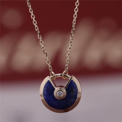 China Xs Model Yellow Gold Amulette De Necklace With Lapis Lazuli Diamond for sale