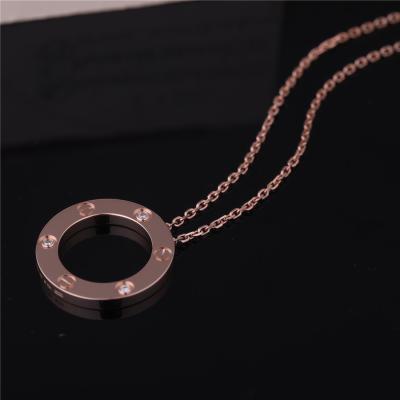 China B7014500 Luxury Jewelry Love Necklace 3 Diamonds Yellow Gold for sale