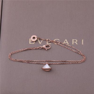 China 1 Motif White Mother Pearl Bracelet Rose Gold With 18K Rose Gold Pendant for sale