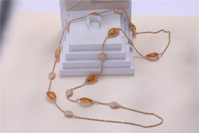 China Motivos longos da colar 16 de Boheme da serpente real da réplica do ouro com diamantes e referência JCL01018 dos Citrins à venda