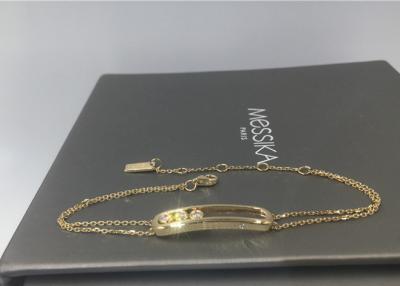 China Large Size Paris Jewelry 18k Yellow Gold Bracelet Dual Chain No Gemstone for sale