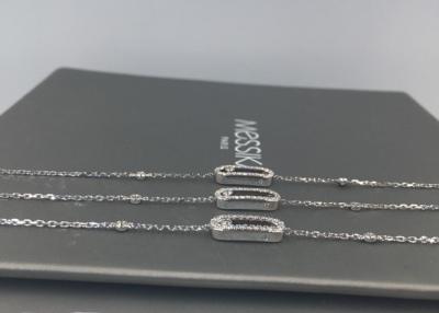 China Pulsera tamaño pequeño del oro 18k con los diamantes, pulseras de cadena del oro blanco para las señoras en venta