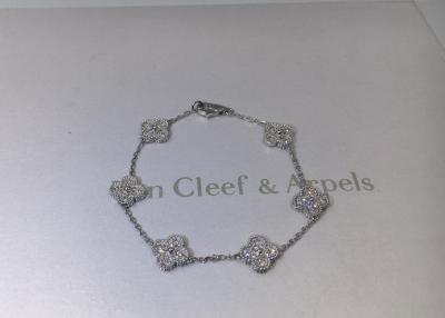 China Full Diamond Luxury Diamond Jewelry Sweet Alhambra Bracelet 6 Motifs White Gold for sale