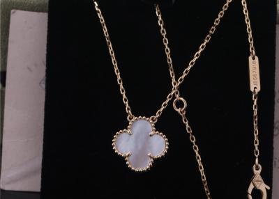 China Van Cleef Vintage Alhambra Pendant Yellow Gold Mother Of Pearl Medium Necklace VCARA45900 for sale