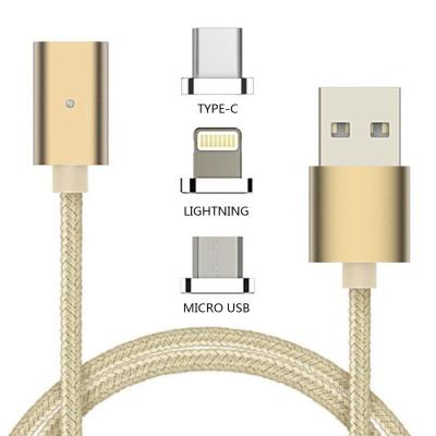 China 3 In 1 Magnetic USB Type-C Cable Charging / Data Sync / Lightning Micro USB Cable for sale