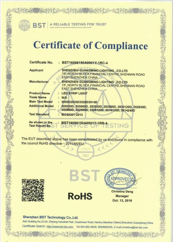 ROHS - Shenzhen GM lighting Co.,Limited.