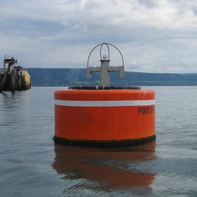 China BV Chain Through Buoy for Ship Berthing Polyurethane Reinforcement Mooring Buoy for sale
