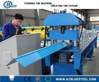 China Ridge Cap Forming Machine 0.3-0.8mm Thickness 14-22 Roller Stations Chain Drive for sale