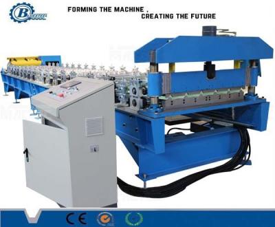 China Metallstahldach-Platten-Rolle, die Maschine blaue PLC-Steuerung bildet zu verkaufen