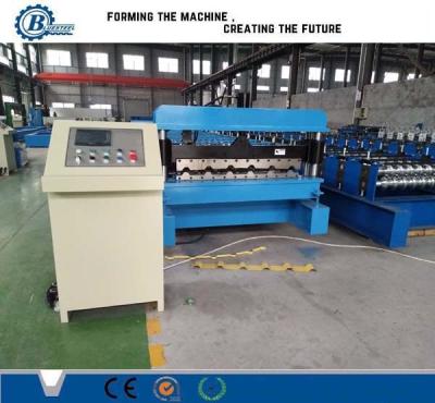 China Galvanized Steel Trapezoidal Roofing Roll Forming Machine With Hydraulic Decoiler for sale