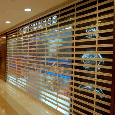 China Motorized Polycarbonate PC Rolling Door Shutter Commercial Transparent for sale