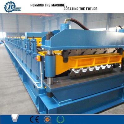 China Trapezoidal Roof Roll Forming Machine With PLC Control Automatic System for sale