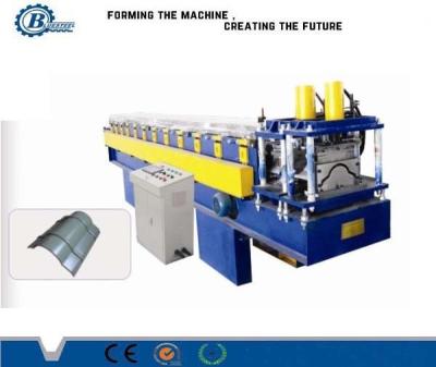 China 0.3 - 0.7mm Tile Roof Ridge Cap Roll Forming Machine , Roofing Sheet Making Machine for sale