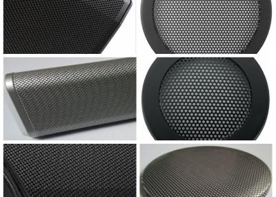 China Black Hexagonal Perforated Metal Speaker Grill Mesh SS 0.5mm Thickness for sale