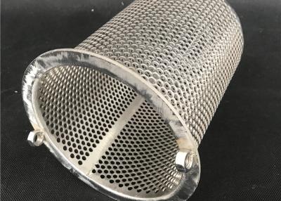 China 304 Perforated Stainless Steel Mesh / Filter Wire Mesh Cylindrical 5mm Hole for sale