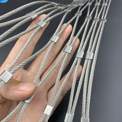 China 20mm Hole 316 Stainless Steel Wire Rope Ferrule Mesh Netting For Balustrade for sale