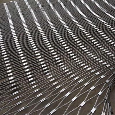 China SS316 Flexible Metal Wire Rope Mesh Architectural 100mm Hole for sale
