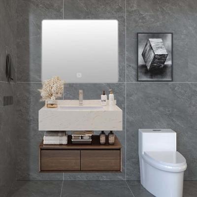 Chine ensemble en bois solide de vanité de Cabinets de vanité de salle de bains de 80*25*50cm avec l'évier à vendre