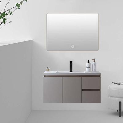 China Odorless Single Bathroom Vanity With Ceramic Sink 80*45*50cm for sale