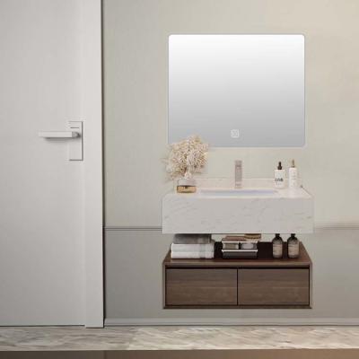 China Vanidad adaptable del cuarto de baño con color de la nuez del gabinete de almacenamiento los 80cm en venta