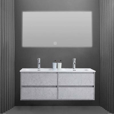 China 2 Sinks 120cm Mirrored Bathroom Vanity With Sink Wall Mounted for sale