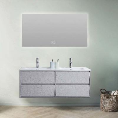 China Bathroom Furniture Cabinet Wall Mounted Sink Mirror Set Bathroom Wood Vanity for sale