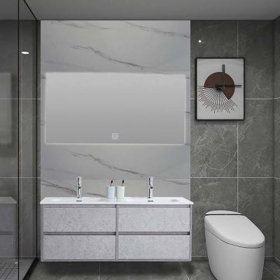 China Gray Modern Vanities Set Bathroom Vanity Cabinets With Single Ceramic Basin for sale
