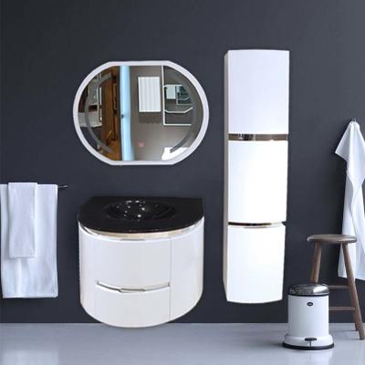 China Unpainted Board PVC Bathroom Cabinets American Style Basin Mirror With Storage for sale