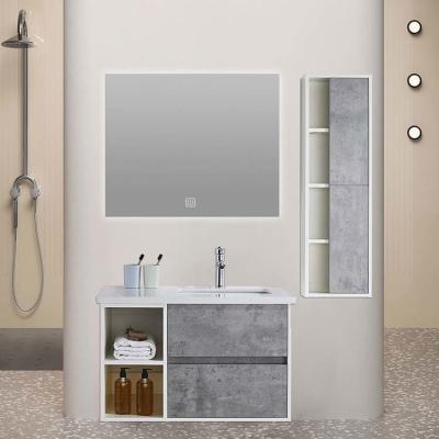 China Wall Mounted Bathroom Vanity Cabinet With Sink Baking Varnish for sale