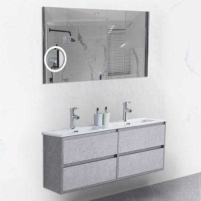 China 120*60cm Mirror Bathroom Furniture Cabinets Double Sink Waterproof for sale