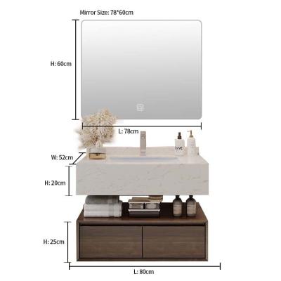 China Luxurious Bathroom Wall Hung Vanity Units Double Layered for sale