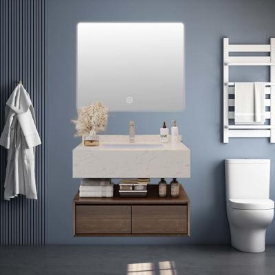 China 80*25*50cm Wall Mount Bathroom Vanity Bathroom Cabinet With Round Mirror for sale