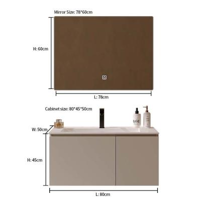 China Vanidad de madera de madera de la vanidad del cuarto de baño del solo fregadero con el espejo los 80*45*50CM en venta