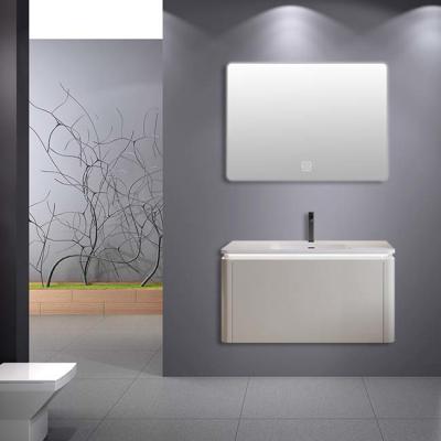 China 80CM Lighted Slate Bathroom Vanity With LED Intelligent Mirror for sale