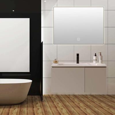 China Lavabo integrado del cuarto de baño de SONSILL de la vanidad de la roca nana de madera de la unidad en venta