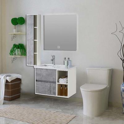 China LED Mirror Bathroom Vanity Combo Set With 16mm Plywood Cabinet for sale