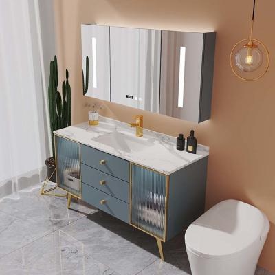 China Solid Wood Plywood Bathroom Furniture Cabinets 80cm Bathroom Vanities With Drawers for sale
