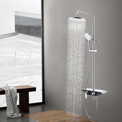 China Modern Chrome Copper Bathroom Round Head Rain Shower Mixer Set for Home for sale