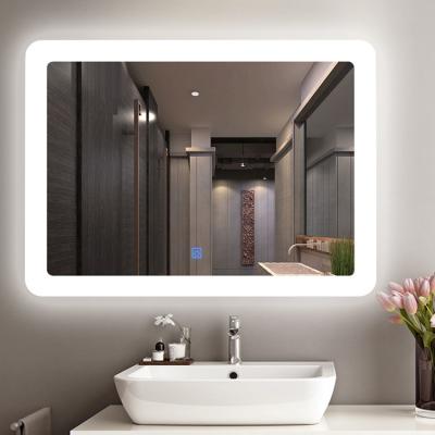 China Modern Illuminated Bathroom Mirrors Aluminum Frame Customized Design Decorative Te koop