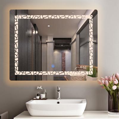 China Wall Mount LED Bathroom Mirrors With Aluminium Frame / Touch sensor en venta