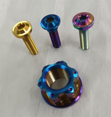 China Titanium Button Dished Head Bolt For Bicycle Fastener With Various Colour for sale