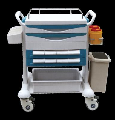 China YJ-311 Stainless Steel Medical Instrument Trolley Double Lock And Anti - Skid for sale
