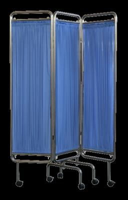 China Stainless Steel Hospital Folding Screen Removable Fabric With Wheels for sale
