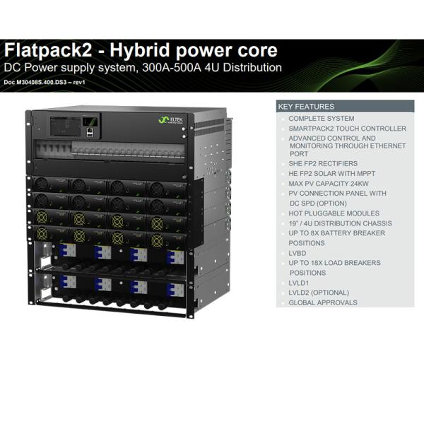 Quality 300A-500A 4U Distribution Eltek Flatpack2 Hybrid Power Core Eltek DC Power for sale